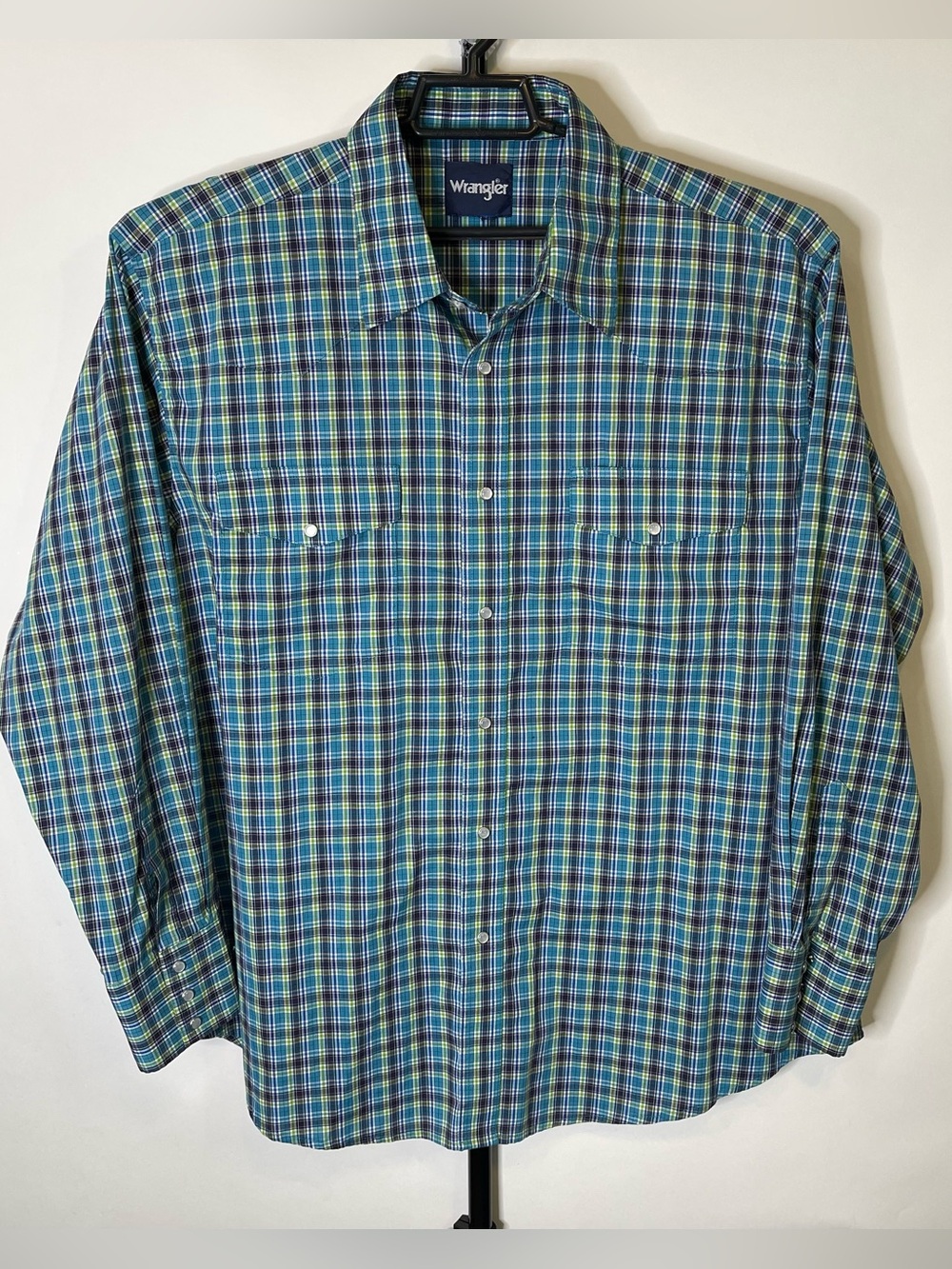 Wrangler Green Plaid Western Shirt Size XL Men’s.